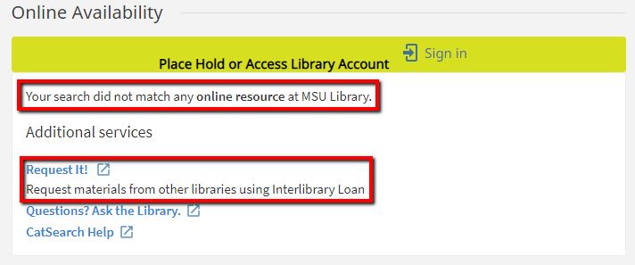 Screenshot of a resource that MSU Library does not have access to