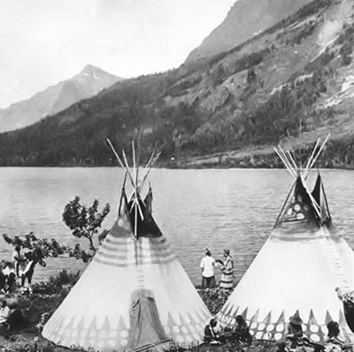 Blackfoot Camp, Glacier Lake, ca. 1900