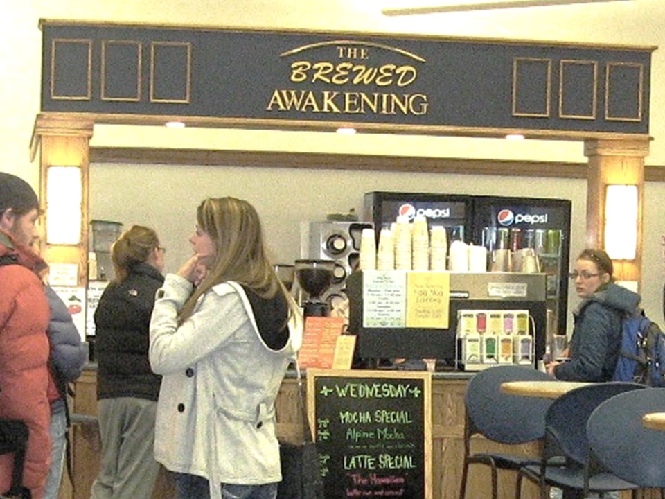 Brewed Awakening Space on the first floor of the library.