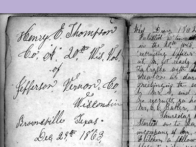 Page from Thompson family papers Graphic for Thompson papers