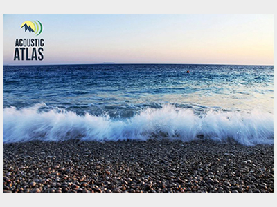 Acoustic Atlas logo with beach and waves
