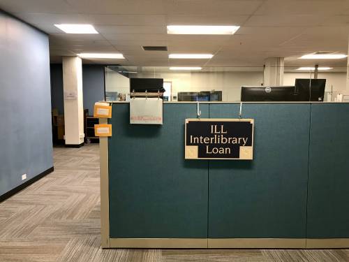 Image of the interlibrary loan office located in the MSU Library.