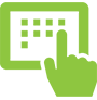Icon of computer with buttons