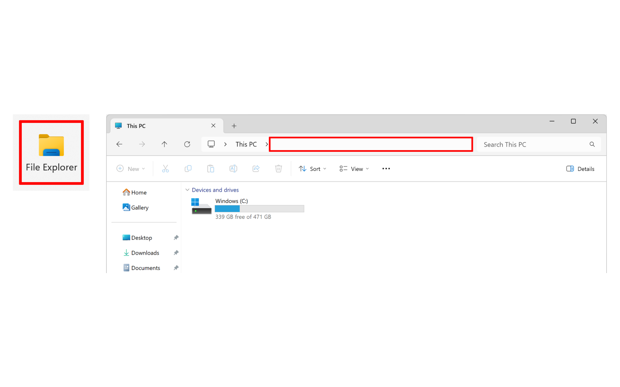 While connected to MSU-Secure Wi-Fi, open File Explorer and click on the field in the top of the window (it will be pre-filled with the name/path of whatever folder you have open.)