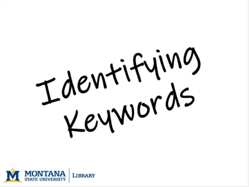 Identifying Keywords Title Slide